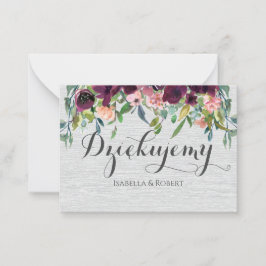 Tarjeta Pequeña Gracias en polaco DziękujæMuchas gracias Polonia