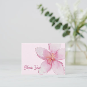 Tarjeta Pequeña Gracias   Flor plumeria acuarela hawaiana
