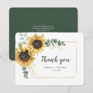 Tarjeta Pequeña Gracias Floral De Eucalyptus De Girasol
