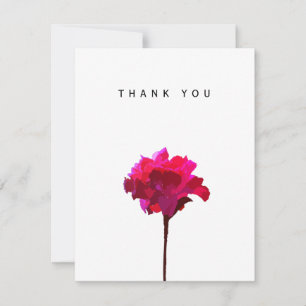 Tarjeta Pequeña Gracias Floral Diseñada por Mano Fuchsia
