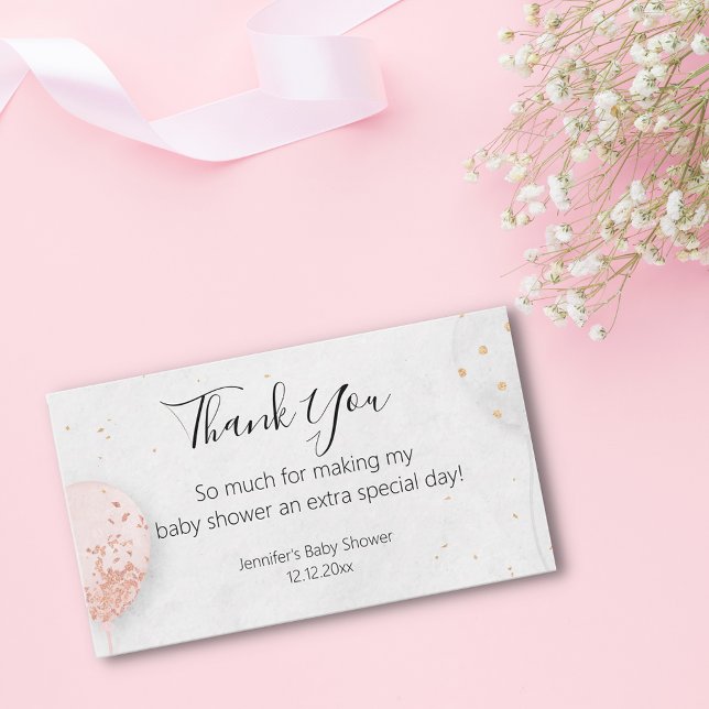 Tarjeta Pequeña gracias globos de ducha bebé foto elegante (Subido por el creador)