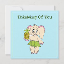 Tarjeta Pequeña Gracias Mint Floral Pinapple And Elephant