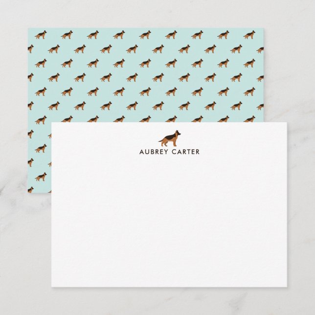 Tarjeta Pequeña Gracias personalizado a la pastora alemana Lover (Anverso / Reverso)