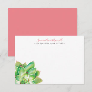 Tarjeta Pequeña Gracias Personalizado Tropical Green Succulalized