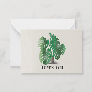 Tarjeta Pequeña Gracias Planta Acuarela