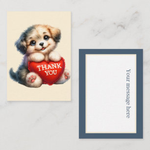 Tarjeta Pequeña Gracias por añadir un cachorro de mensaje