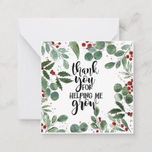 Tarjeta Pequeña gracias por ayudarme a crecer Navidad