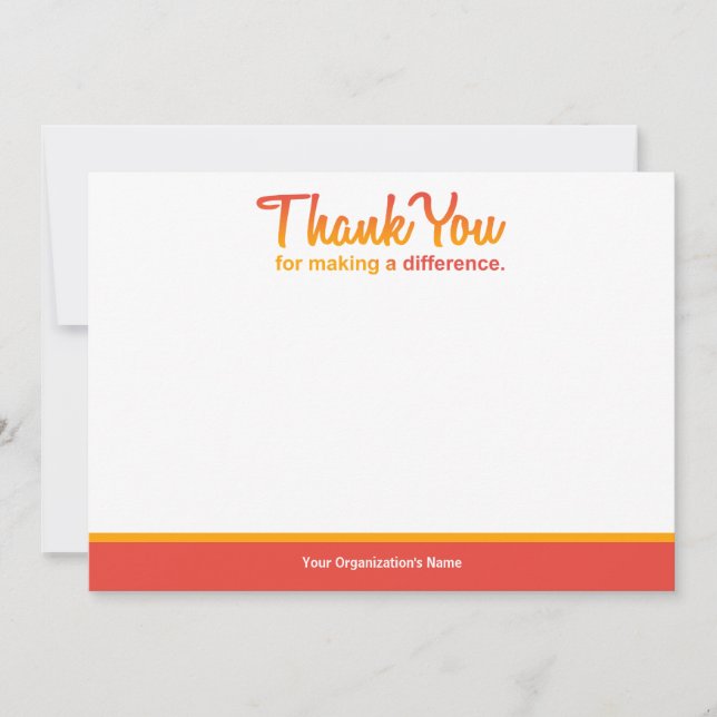 Tarjeta Pequeña "Gracias por hacer la diferencia", notecard (Anverso)