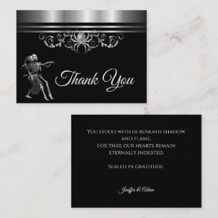 Tarjeta Pequeña Gracias por la boda oscura gótica de Halloween
