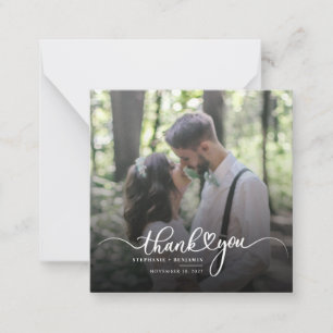 Tarjeta Pequeña Gracias por la foto de boda a mano