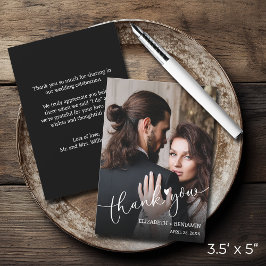 Tarjeta Pequeña Gracias por la foto de boda a mano