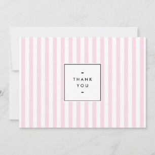 Tarjeta Pequeña Gracias por las franjas de golosinas rosadas retro