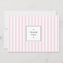 Tarjeta Pequeña Gracias por las franjas de golosinas rosadas retro