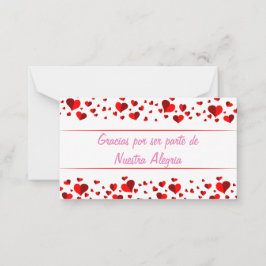 Tarjeta Pequeña Gracias por ser parte de Nuestra Alegria