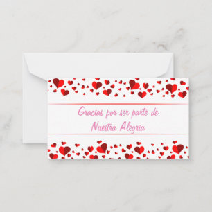 Tarjeta Pequeña Gracias por ser parte de Nuestra Alegria