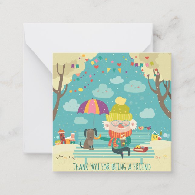 Tarjeta Pequeña Gracias por ser un amigo (Anverso)