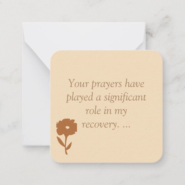 Tarjeta Pequeña Gracias por tus oraciones (Reverso)