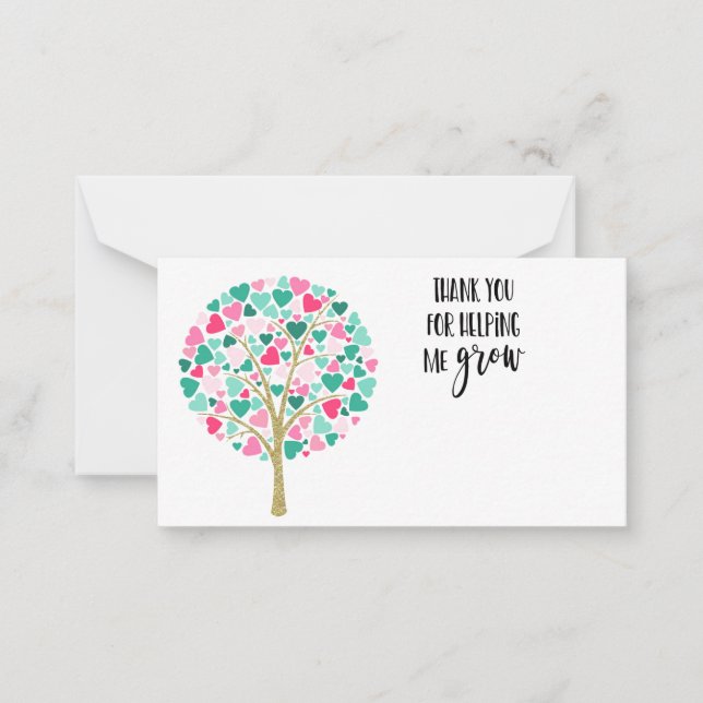 Tarjeta Pequeña Gracias profesor de guardería que deja la floriste (Anverso)