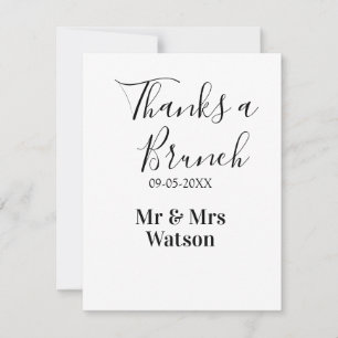 Tarjeta Pequeña Gracias un brunch post boda nombre fecha simple 