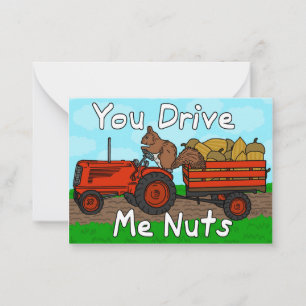 Tarjeta Pequeña Graciosa El día de San Valentín Squirrel Nueces Pu