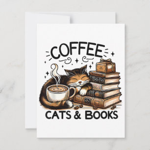 Tarjeta Pequeña Gracioso Café Café Los Libros De Idea De Regalo A 