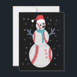 Tarjeta Pequeña Gracioso regalo de Año Nuevo de Navidades de Snowm<br><div class="desc">divertido,  navidades,  nuevo año,  vacaciones,  invierno,  familia,  santa,  muñeco de nieve,  béisbol,  regalo</div>