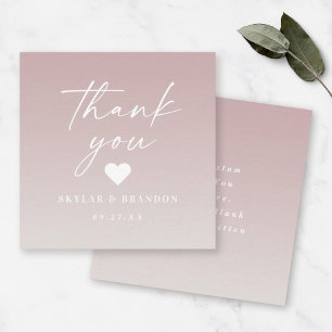 Tarjeta Pequeña Gradiente Ombre Mauve y Boda fuera de blanco Graci