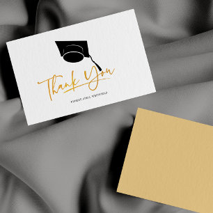Tarjeta Pequeña Graduación 2023 Hojas de Oro Grad Agradecimiento
