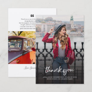 Tarjeta Pequeña Graduación 2024 Guión de foto graduado Gracias