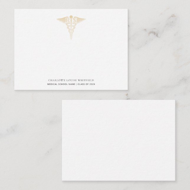 Tarjeta Pequeña Graduación 2025 Enfermeras Pinning Gracias (Anverso / Reverso)