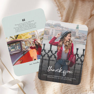 Tarjeta Pequeña Graduación 2026 Foto de Graduado Gracias