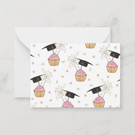 Tarjeta Pequeña Graduación Graduación de tarta rosa Cap Sparkler