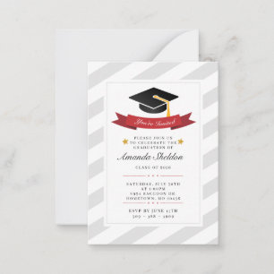 Tarjeta Pequeña Graduación moderna del patrón blanco de grado de p