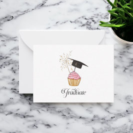 Tarjeta Pequeña Graduación Rosa Graduada Graduada Graduada
