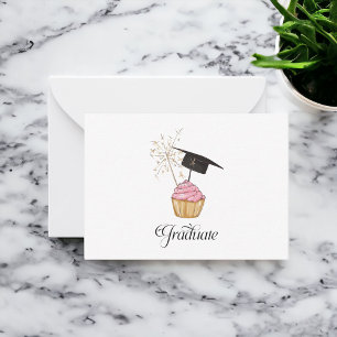 Tarjeta Pequeña Graduación Rosa Graduada Graduada Graduada
