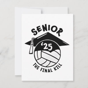 Tarjeta Pequeña Graduación Senior 2025 del voleibol