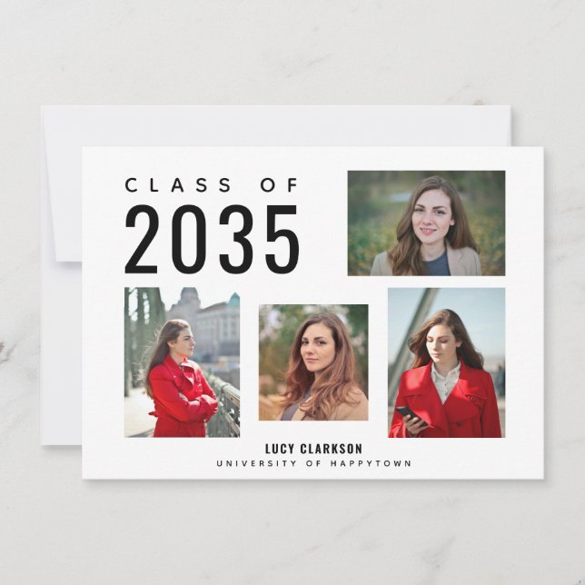 Tarjeta Pequeña Graduado Presupuestario 4 Graduación De Collage Co (Anverso)