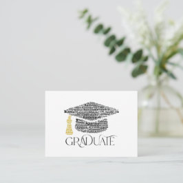 Tarjeta Pequeña Graduate Words Graduate Cap Fiesta Note Card
