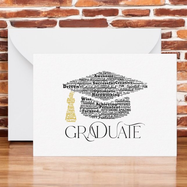 Tarjeta Pequeña Graduate Words Graduate Graduation Cap Fiesta (Subido por el creador)