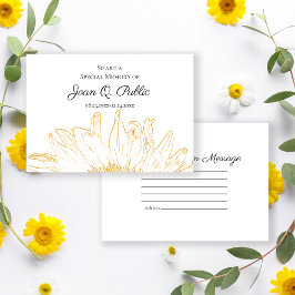 Tarjeta Pequeña Gráfica de girasol amarillo comparte funeral de me