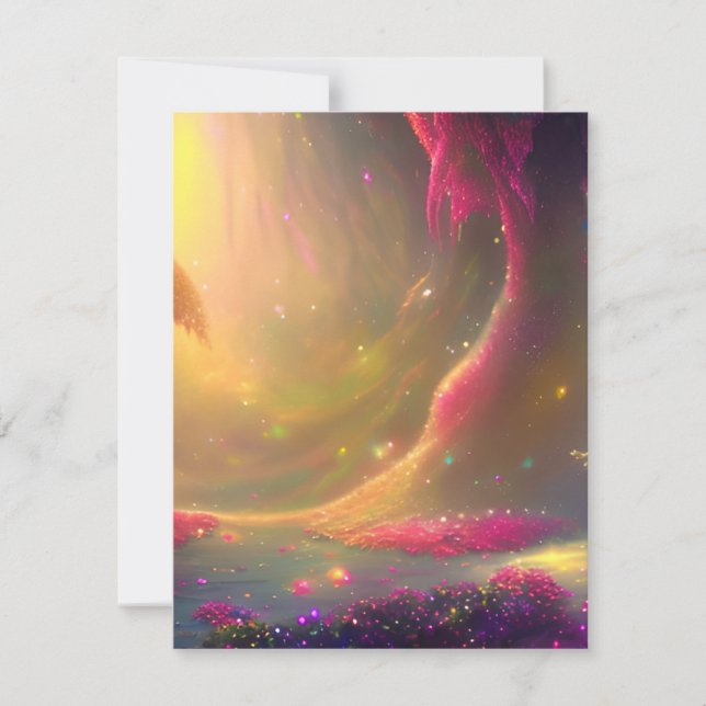 Tarjeta Pequeña Gráfico paisajístico de cuento de hadas (Anverso)