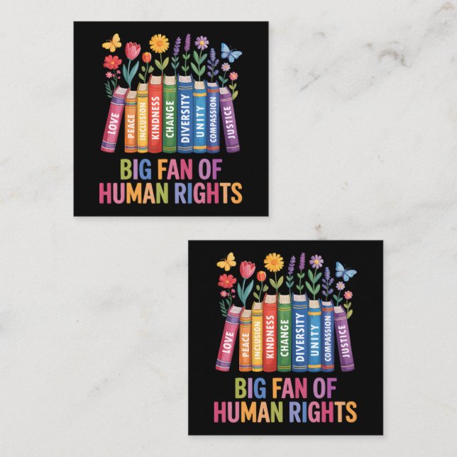 Tarjeta Pequeña Gran fan de los derechos humanos  (Anverso / Reverso)
