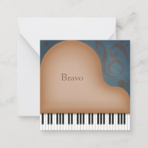 Tarjeta Pequeña Gran Personalizado de piano marrón Mini