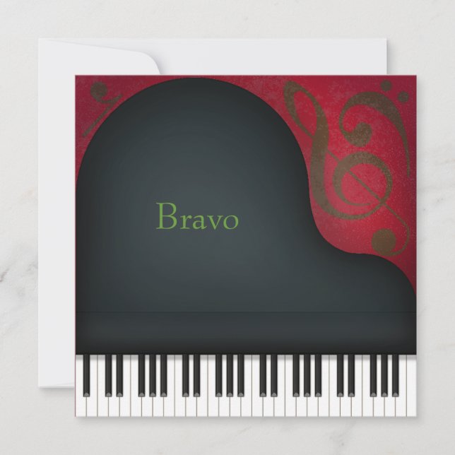 Tarjeta Pequeña Gran piano negro personalizado (Anverso)