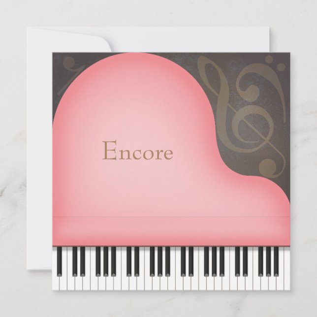 Tarjeta Pequeña Gran piano rosa personalizado (Anverso)