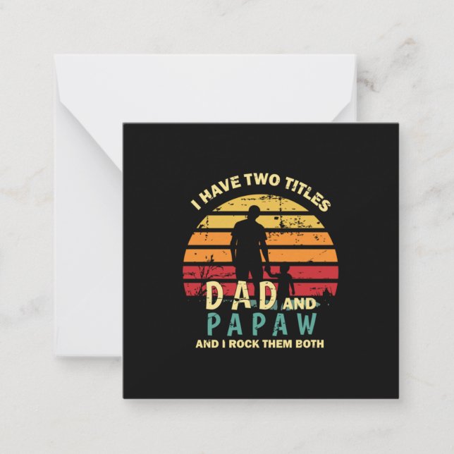 Tarjeta Pequeña Grandfather Quotes | Dad And Papa I Rock Them (Anverso)