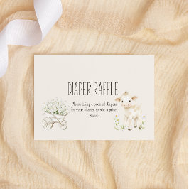 Tarjeta Pequeña Granja Animales Meadow Baby Shower Diaper Raffle