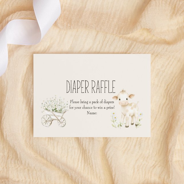 Tarjeta Pequeña Granja Animales Meadow Baby Shower Diaper Raffle (Subido por el creador)