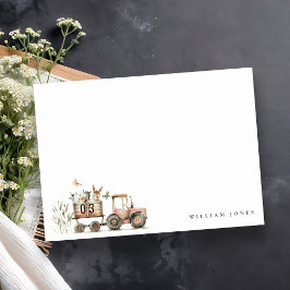 Tarjeta Pequeña Granja de Animales Tractor Cumpleaños Niños Herrum