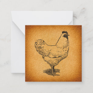Tarjeta Pequeña Granja de pollo de campo de arte animal Rooster vi